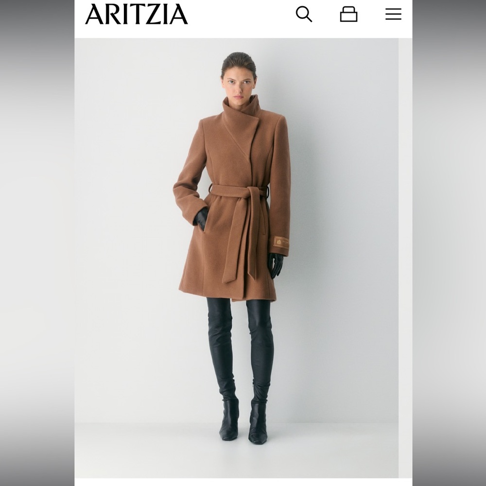 Babaton The Connor Coat Camel Small Cashmere Italian Wool